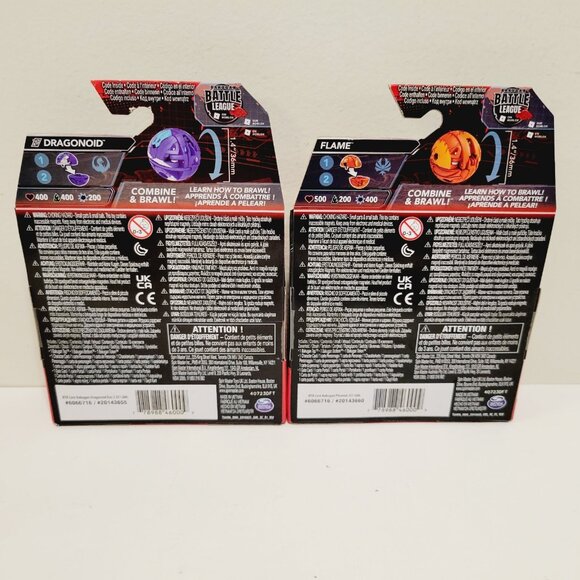 2 Bakugan Titanium Dragonoid and Flame Blue Orange Action Figures Spin Masters - Picture 4 of 6